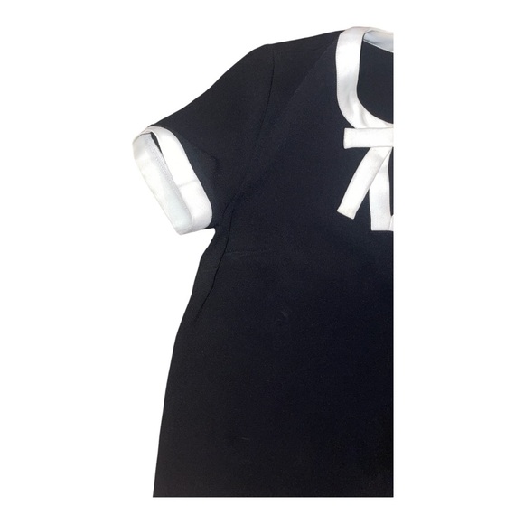 CeCe Black & White Bow Tie Blouse XS | Cute Short Sleeve Top - Picture 2 of 6
